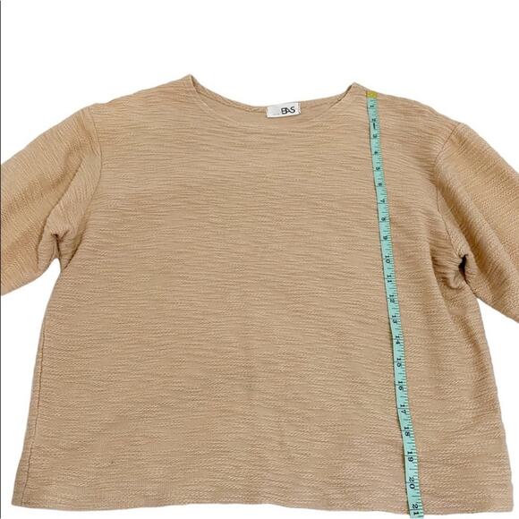 BAS Tan Beige Textured 3/4” Sleeve Top, Size Large* (Please see description) - Picture 6 of 8